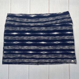 Billabong Mini Skirt L Blue Stripe Stretch Tube Cotton Spandex Soft Coverup